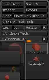 An image the import button